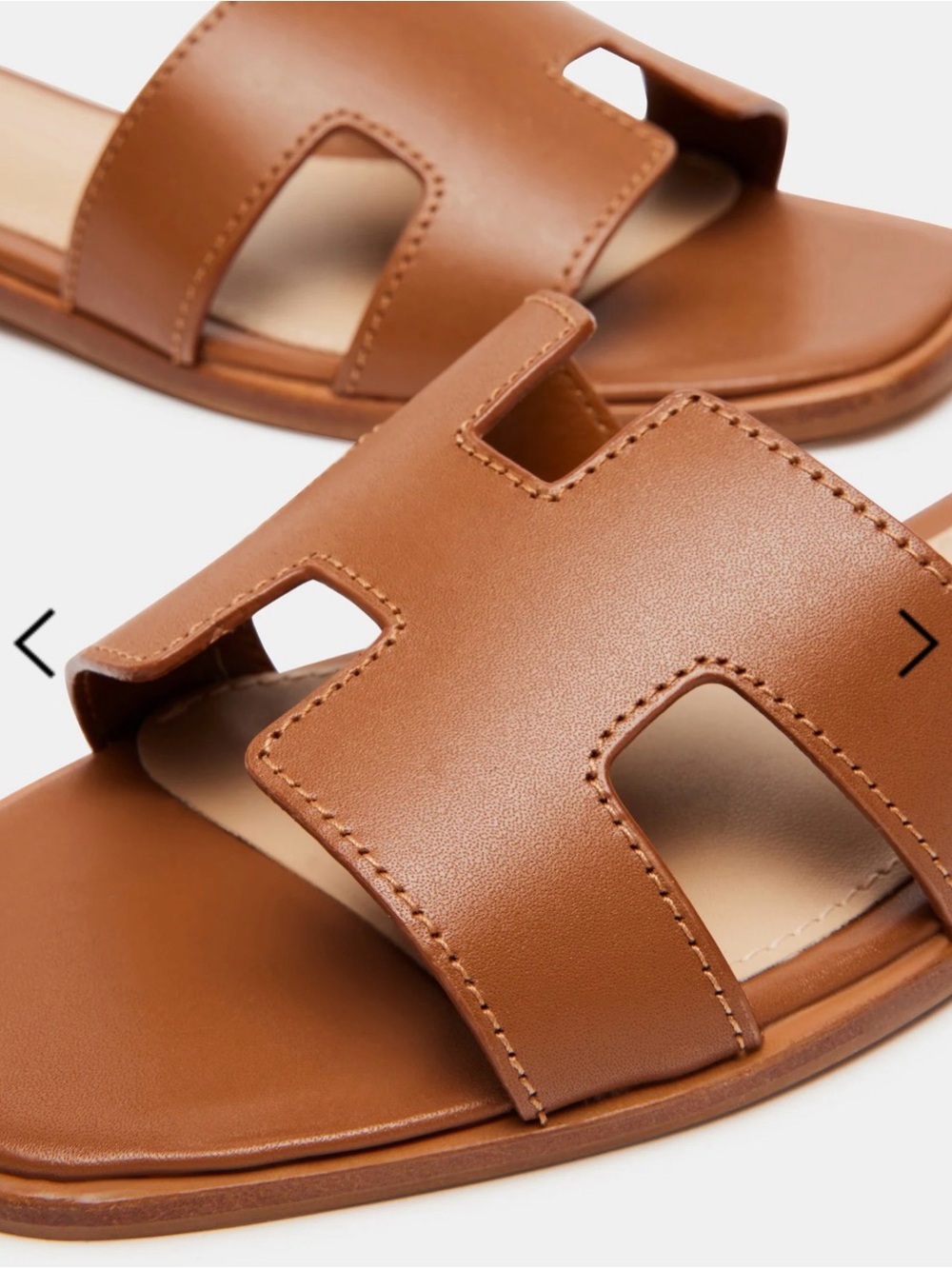 Steve Madden Tan Cutout Leather Slide Mules - Picture 4 of 7